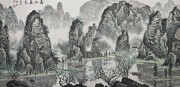 大幅山水画 巨幅山水 高清_白雪石-漓江春色 纸 130X63.56.tiff