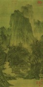 中国历代名画-宋代_宋 李成 晴峦萧寺图 绢本56x111.8 （缩）