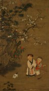 中国历代名画-宋代_宋 佚名 冬日戏婴图-ok代绢 107x196 