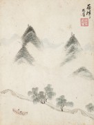 中国历代名画-明代_明 宋懋晋 西湖胜迹图册-两峰 