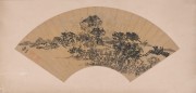 中国历代名画-明代_明 王问 山水扇面59.54-28.75cm 
