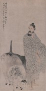 中国历代名画-清代_清 任伯年 三羊开泰图74.75-145.43cm