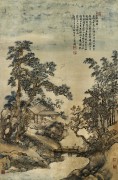 中国历代名画-清代_清 王翚 夏五吟梅纸本60×91cm （缩）