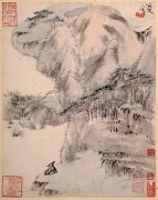 中国历代名画-清代_清 朱耷（八大山人） 山水册页002 