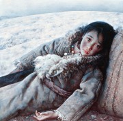 中国油画_艾轩-静静的冻土带